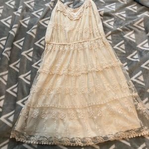 Spaghetti strap cream dress